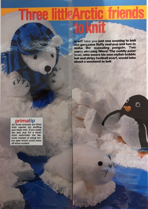 Polar Bear,Seal and Penguin toy knitting pattern